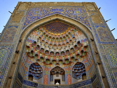 Painted madrassa in Bukhara, Uzbekistan