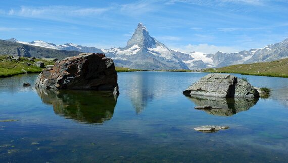 Matterhorn reflected In Stellisee Lake, Switzerland