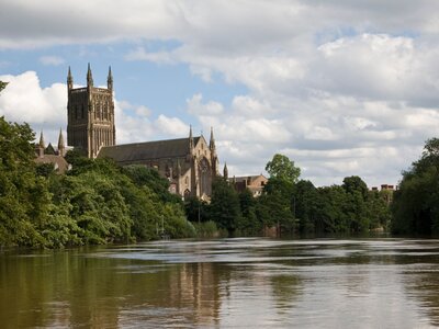 Worcester Cathedral from River Severn