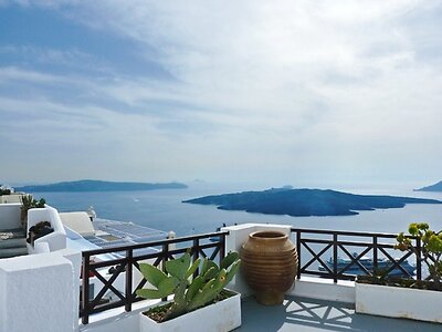 Santorini, looking across from Thira, Greece