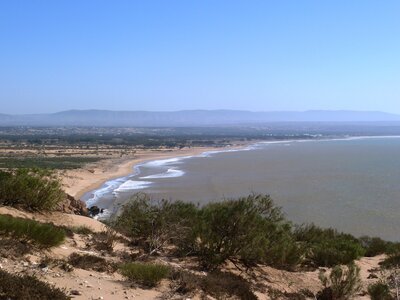 Looking down on the bay from a guided walk, Morocco