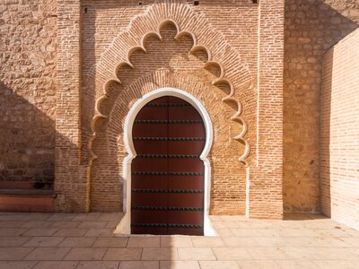 Detail of a doorway in Koutoubia Mosque, Marrakech, Morocco