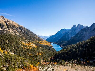 Autumn landscape, Aiguestortes and Sant Maurici National Park, Pyrenees, Spain