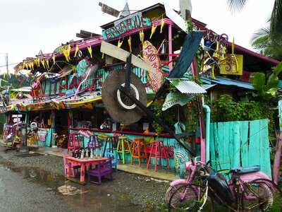 Colourful cafe in Puerto Viejo, Costa Rica