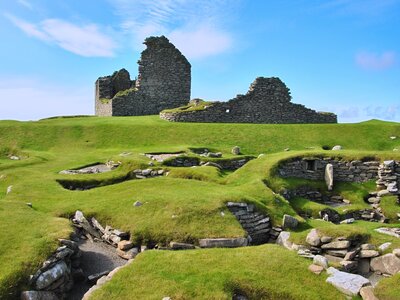 Jarlshof prehistoric village, Shetland Islands, Scotland, UK