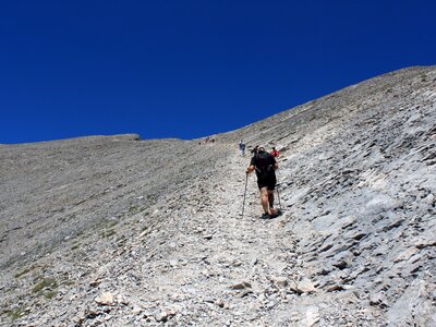 Hiking to the top of Mount Olympus, the the peak Skolio, Greece