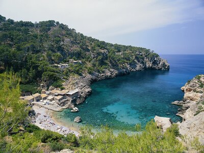 Cala de Deia coast and beach, Majorca, Spain