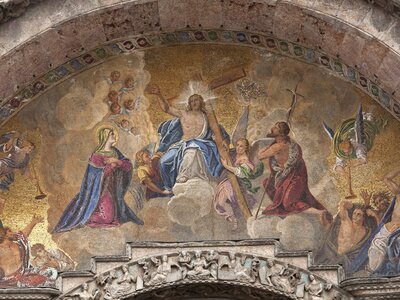 Interior mural of Saint Mark's Basilica (Basilica di San Marco) in Venice, Italy